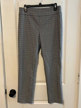 Massimo Fabbro Italy Grey Plaid Pull On Trousers